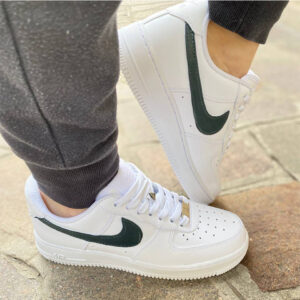 Nike Air Force 1 Custom Swoosh Dipinto a Mano Verde Ottanio
