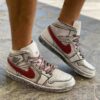 Nike Jordan 1 Custom Délavé Swoosh Bordeaux