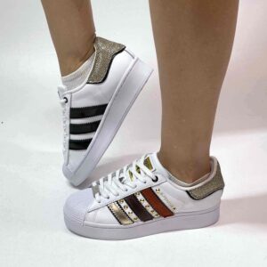 Adidas Superstar Bold Personalizzate Glitter Oro LLab scarpe custom