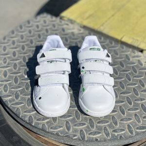 Adidas Superstar Personalizzate Bambino Borchie e Sporcatura Verde