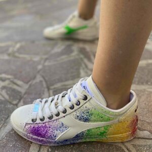 Diadora Personalizzate Game L Waxed Row Cut Splash Logo Interno Verde Fluo