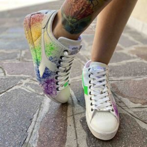 Diadora Personalizzate Game L Waxed Row Cut Splash Logo Interno Verde Fluo