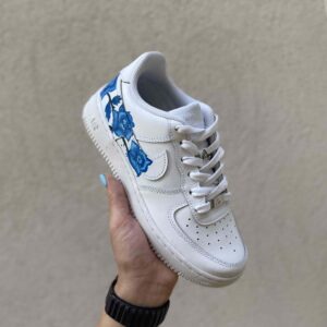 Nike Air Force One Custom Dipinte A Mano Rose Blu
