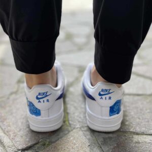 Nike Air Force One Custom Dipinte A Mano Rose Blu