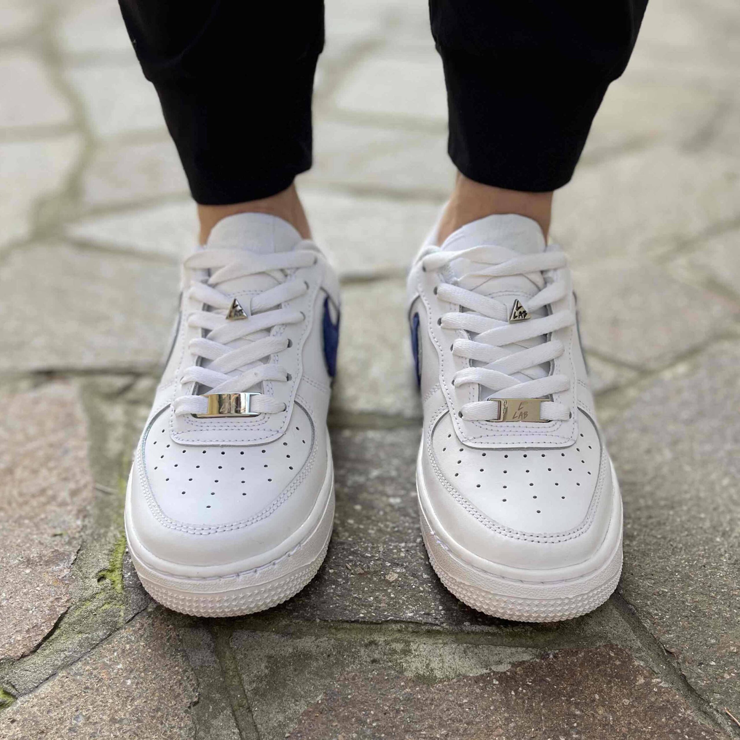 Nike Air Force One Custom Dipinte A Mano Rose Blu