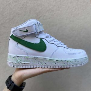 Nike Air Force One Custom Mid Dipinte a mano Swoosh e Sporcatura Verde