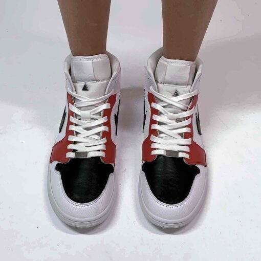 Nike Jordan 1 Custom Cucita e Dipinta a Mano Rosso e Nero