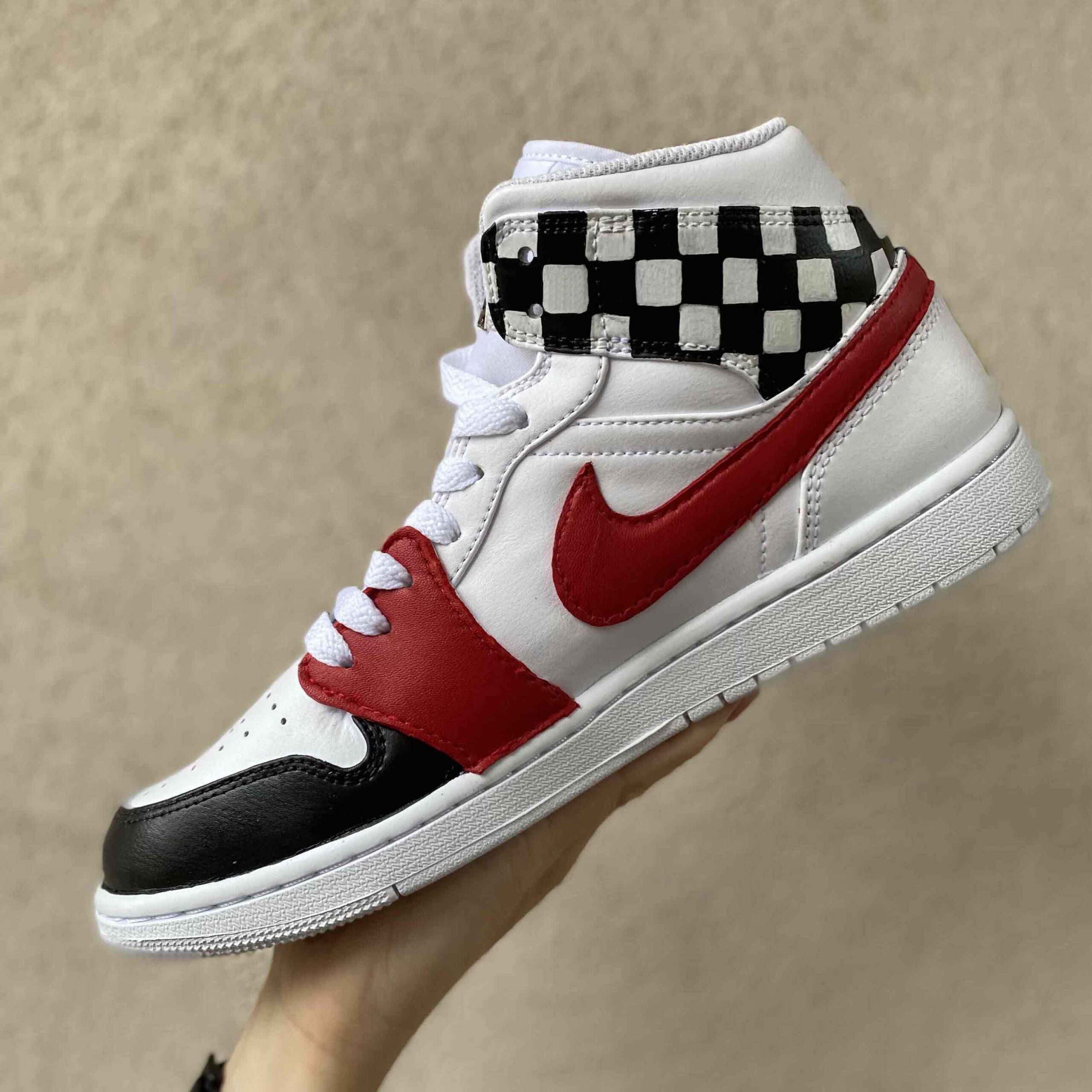 Nike Jordan 1 Custom Dipinte e Cucite a Mano Racing