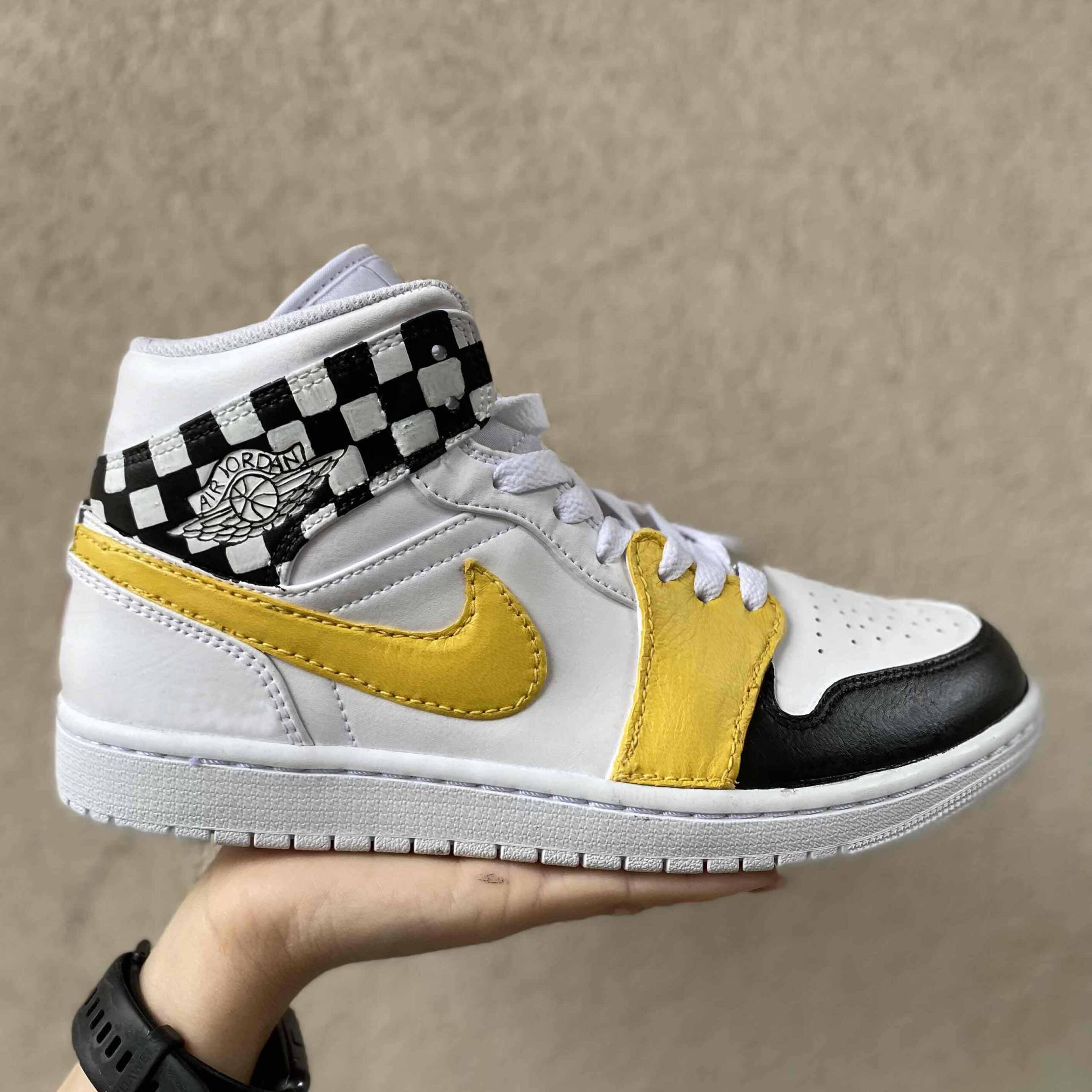 Nike Jordan 1 Custom Dipinte e Cucite a Mano Racing
