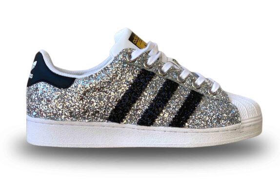vriendelijk Aanpassen Ijsbeer Adidas Superstar Glitter e Argento | LLAB Custom Sneakers