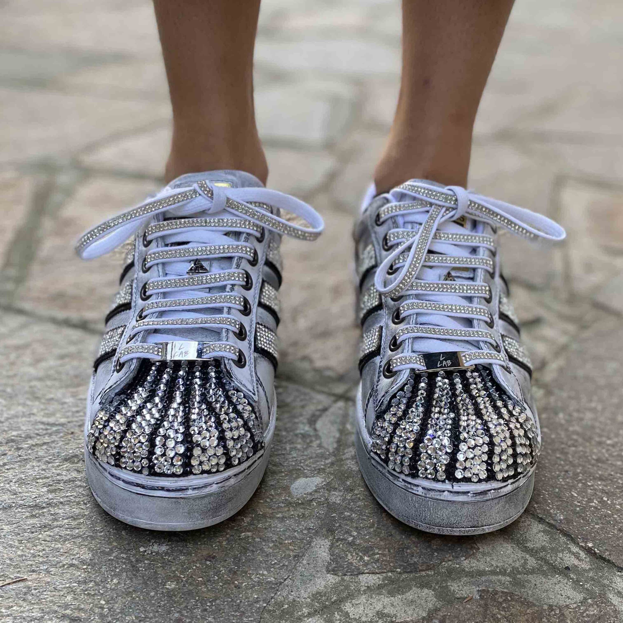 Adidas Superstar Bold Custom Strass Silver LLab scarpe custom