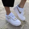 Nike Air Force 1 Shadow Custom Doppio Swoosh Lurex Oro Cucito A Mano