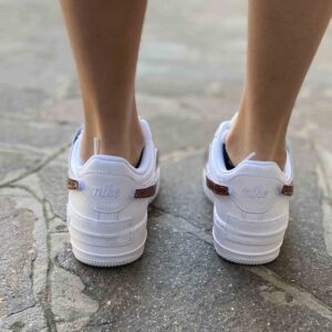 Nike Air Force 1 Shadow Custom Swoosh Intercambiabile Cocco Tabacco