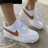 Nike Air Force 1 Shadow Custom Swoosh Intercambiabile Pelle Marrone