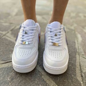 Nike Air Force 1 Shadow Custom Swoosh Intercambiabile Pelle Marrone