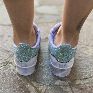 Adidas Superstar Bold Personalizzate Glitter Tiffany e Sporcatura Vintage