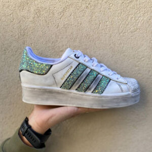 Adidas superstar silver holographic outlet
