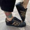 Adidas Superstar Core Black Personalizzate Bande Leo e Borchie Oro