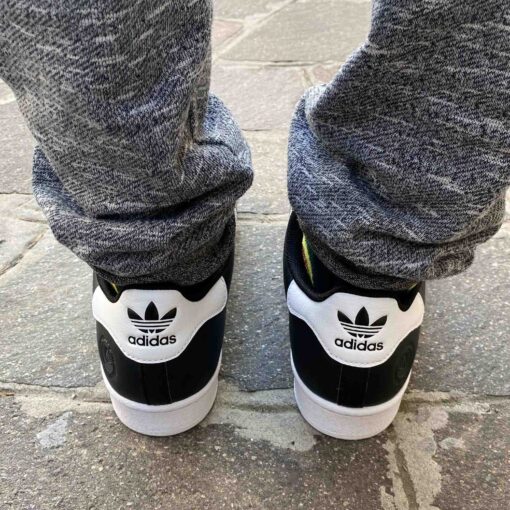 Adidas Superstar Vegan M Black White Personalizzate Inserti Camouflage