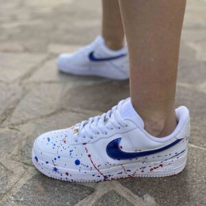 Nike Air Force One Custom Doppio Swoosh e sportcatura Giallo Fluo e Fucsia02