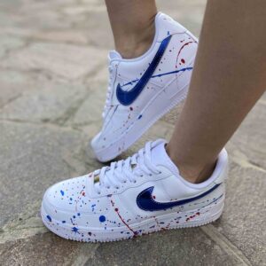 Nike Air Force One Custom Doppio Swoosh e sportcatura Giallo Fluo e Fucsia02