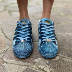 Adidas Superstar Personalizzate Delavè Blu e Cocco Blu