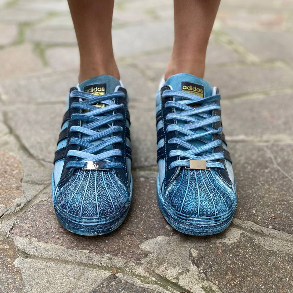Adidas superstar metallic blau shop