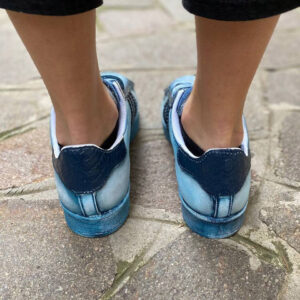 Adidas Superstar Personalizzate Delavè blu, Cocco Blu e Linguetta Jeans