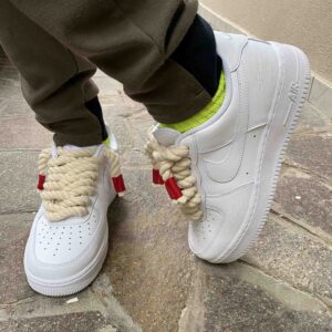 Nike Air Force 1 Custom Rope Lacci Corda Graffiata