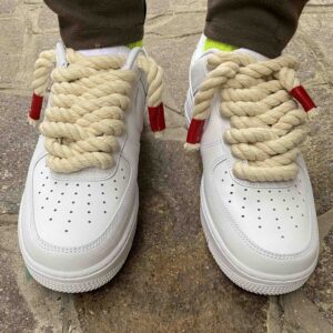Nike Air Force 1 Custom Rope Lacci Corda Graffiata