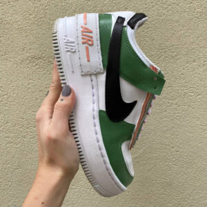 Nike Air Force 1 Shadow Custom Cartoon Verdi, Swoosh Nero