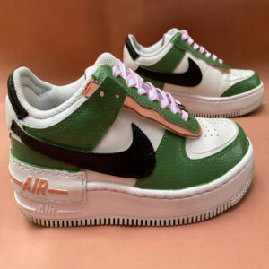 Nike Air Force 1 Shadow Custom Cartoon Verdi, Swoosh Nero