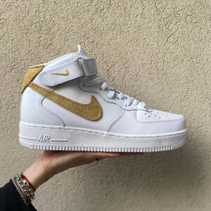 Nike Air Force One Custom Mid Swoosh e Dettagli Dorati