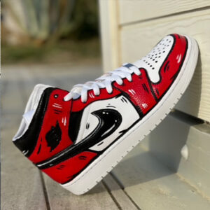 Nike Jordan 1 Custom Cartoon Swoosh Nero LLab Scarpe Custom