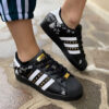 Adidas Superstar Core Black Personalizzate Tattoo Old School e Borchie - Vol.2
