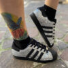Adidas Superstar Personalizzate Core Black Glitter Argento e Nero