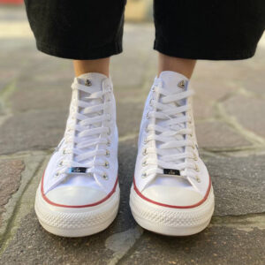 Converse All Star Personalizzate Stelle Glitter Multicolor e Argento, Borchia a Stella