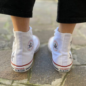 Converse All Star Personalizzate Stelle Glitter Multicolor e Argento, Borchia a Stella
