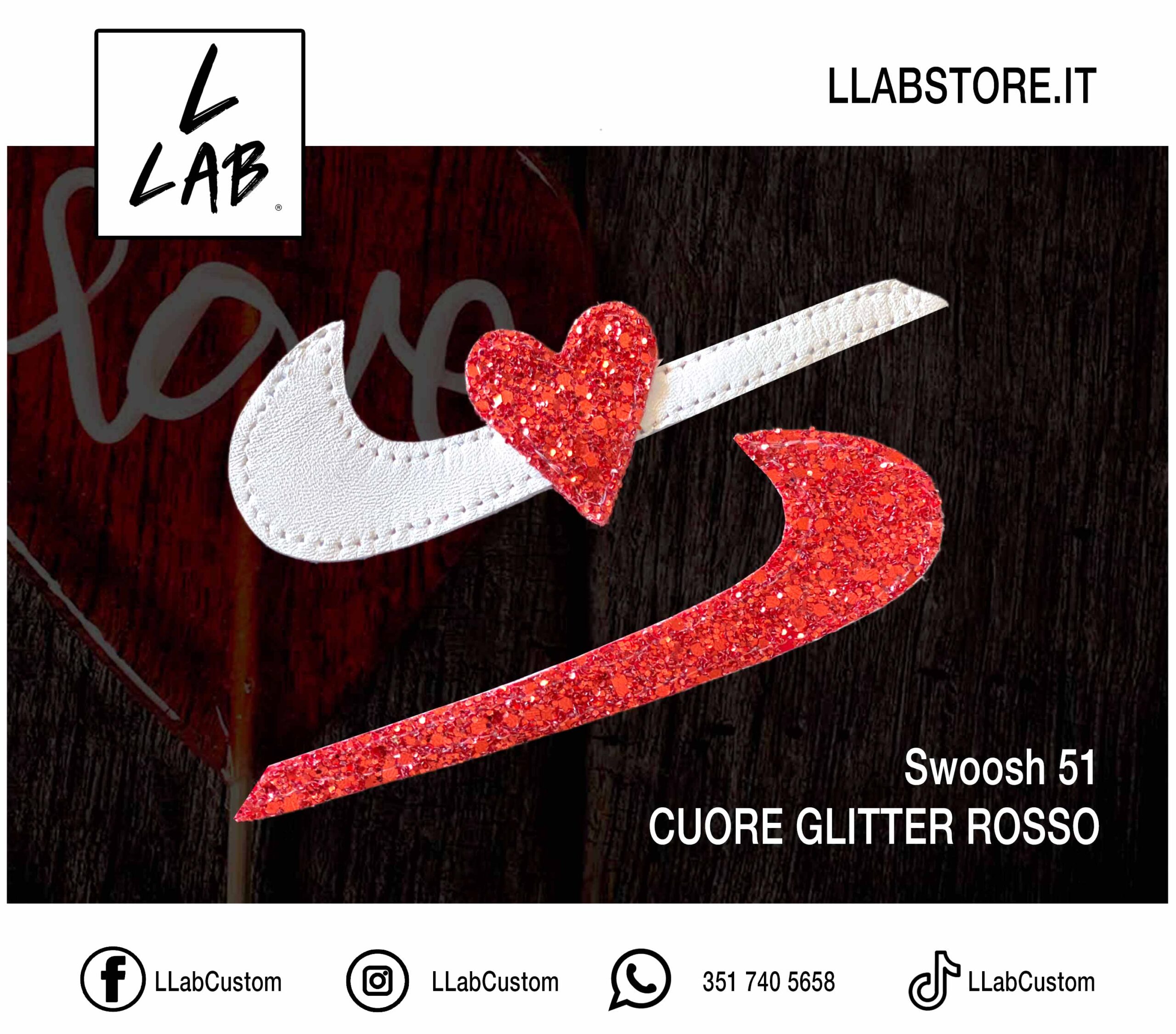 Nike Swoosh | 51 - Cuore Glitter Rosso