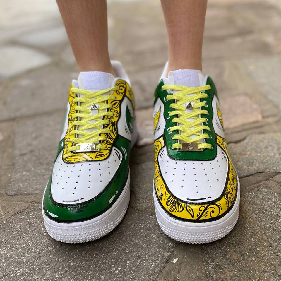 Nike Air Force 1 Custom Cartoon Dipinte A Mano Jazz