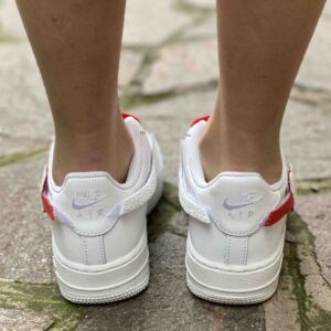Nike Air Force 1 Custom Swoosh Intercambiabile Cuore Glitter Bianco