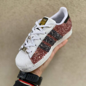 Adidas Superstar Personalizzate Bambino Glitter Rosa e Antracite