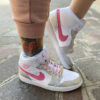 Nike Jordan 1 Custom Argento e Rosa