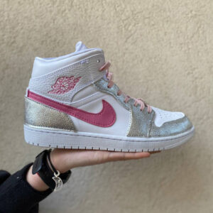 Nike Jordan 1 Custom Argento e Rosa