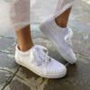 Vans Custom Sposa Total White Sposa Pizzo e Lacci di Raso