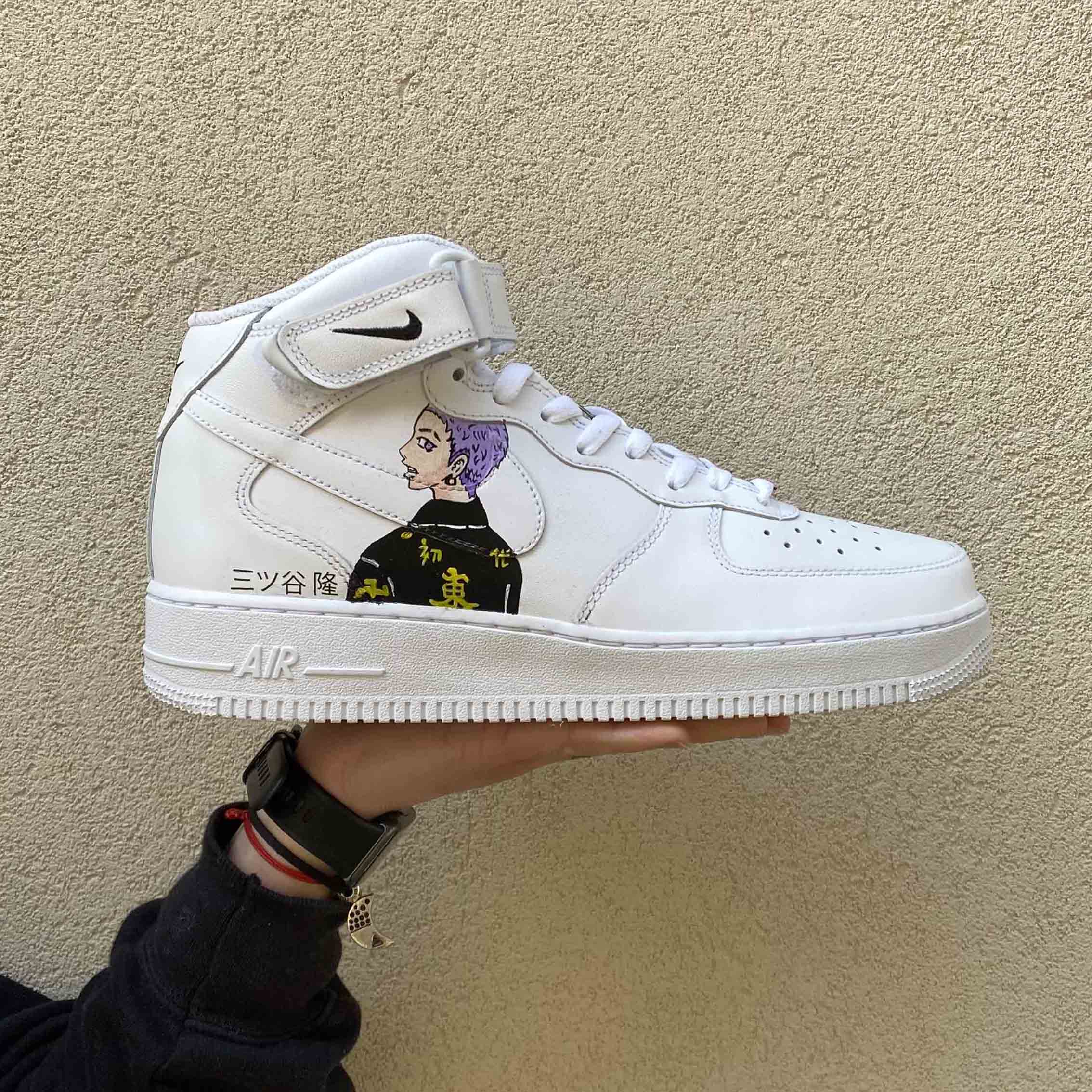 Nike Air Force 1 Custom Mid Custom Dipinte Manga
