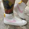 Nike Blazer Customized Swoosh Rosa e Talloncino Giallo