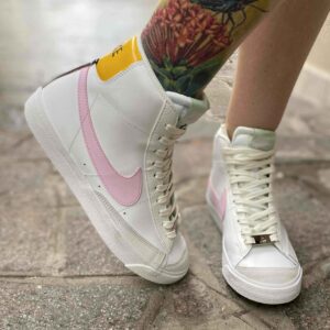 Nike Blazer Customized Swoosh Rosa e Talloncino Giallo
