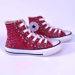 Converse All Star Personalizzate Bambino Squamato e Glitter Rosa