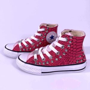 Converse All Star Personalizzate Bambino Squamato e Glitter Rosa